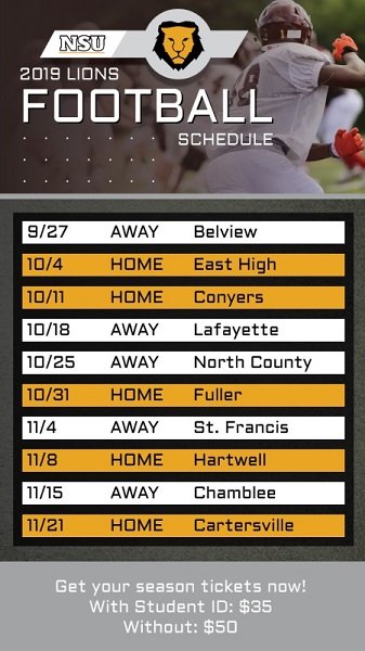 Football Schedule Event Listing Signage