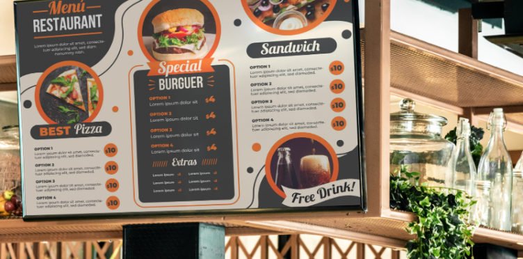 special burger digital menu board