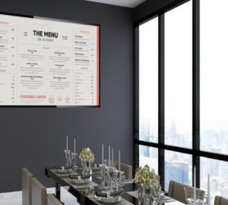 Elegant digital menu boards